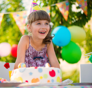 Birthday girl enjoying her outdoor party in Greenfield, Massachusetts